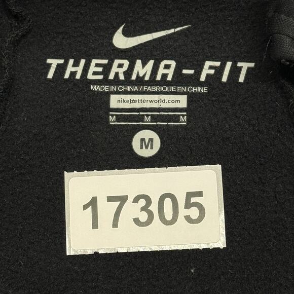 Nike Jacket Womens Medium Black Therma Fit Full Zip Hooded Drawstring Outdoors - Picture 12 of 12